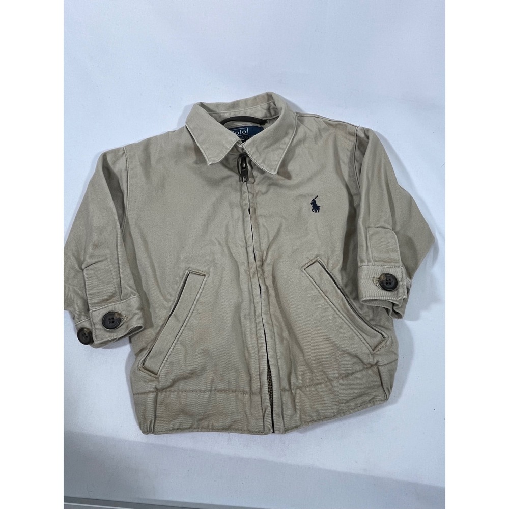 Polo Ralph Lauren Kids Toddler Khaki Twill Jacket Embroidered Pony Sz 12 Months